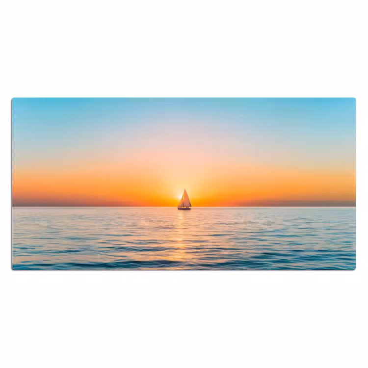 Bureau onderlegger - Zee - Zeilboot - Zonsondergang — 1