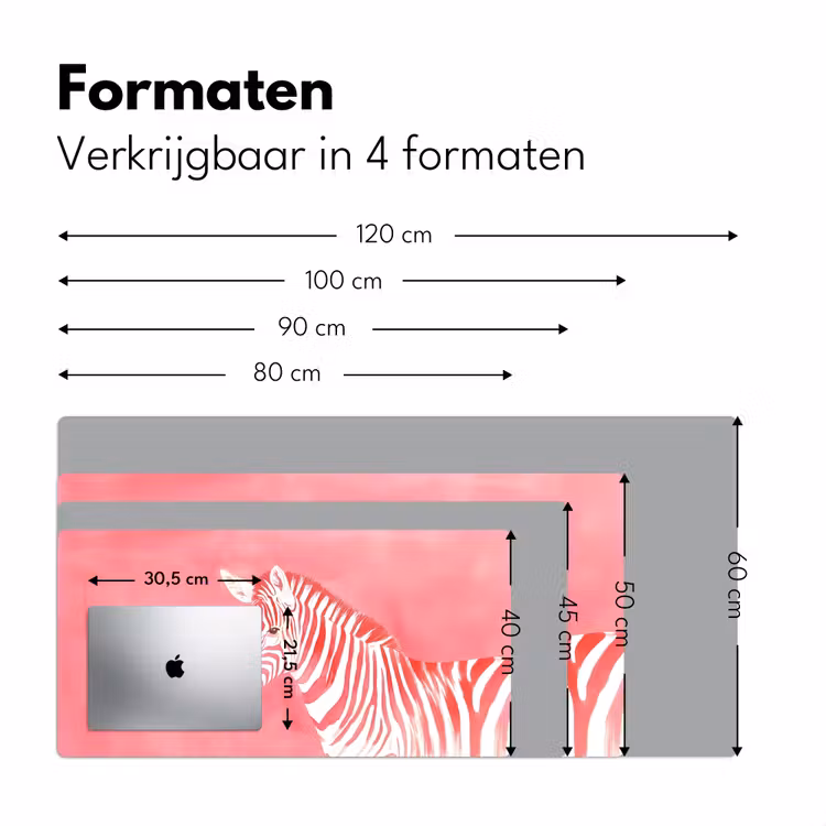 Bureau onderlegger - Zebra - Pink - Verf — 7