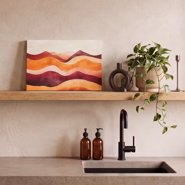Canvas schilderij - Abstract - Landschap - Golven — 2
