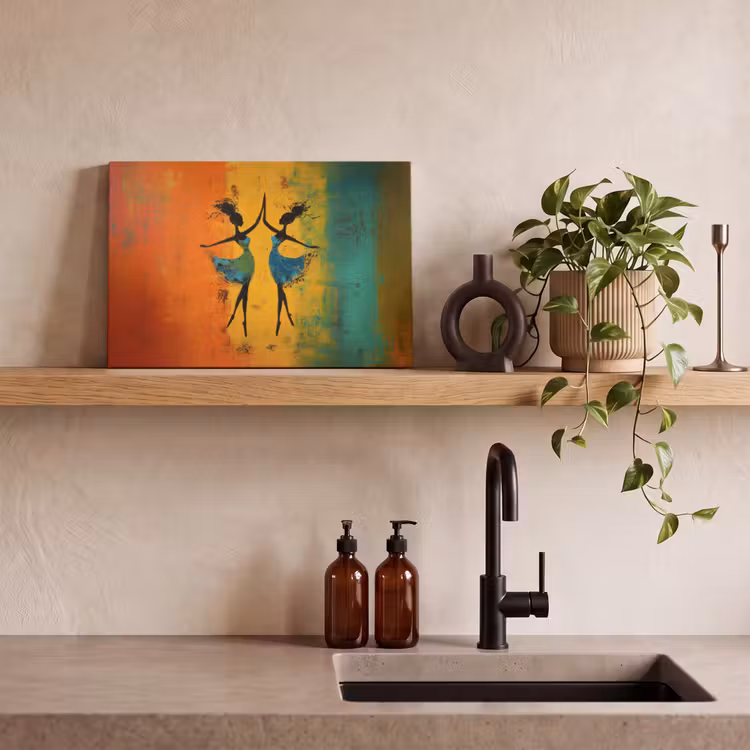 Canvas schilderij - Dansen - Vrouwen - Verfstructuur — 2