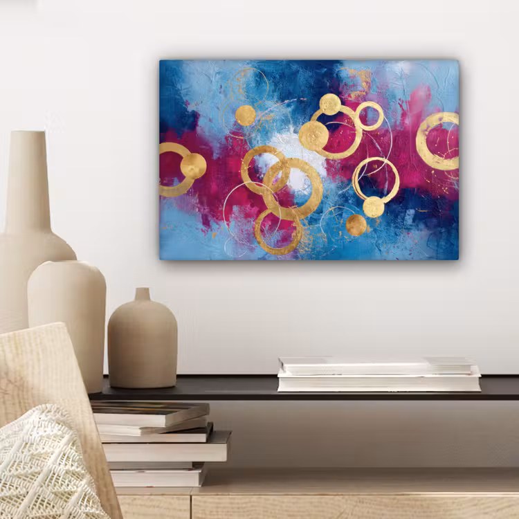 Canvas schilderij - Cirkels - Goud - Abstract — 4