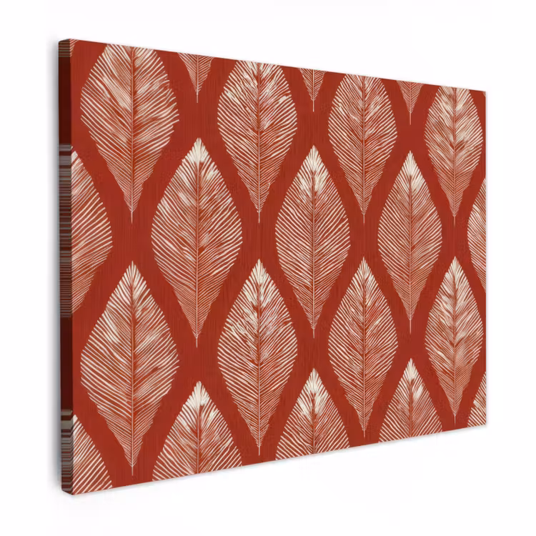 Canvas schilderij - Bladeren - Rood - Elegant — 1