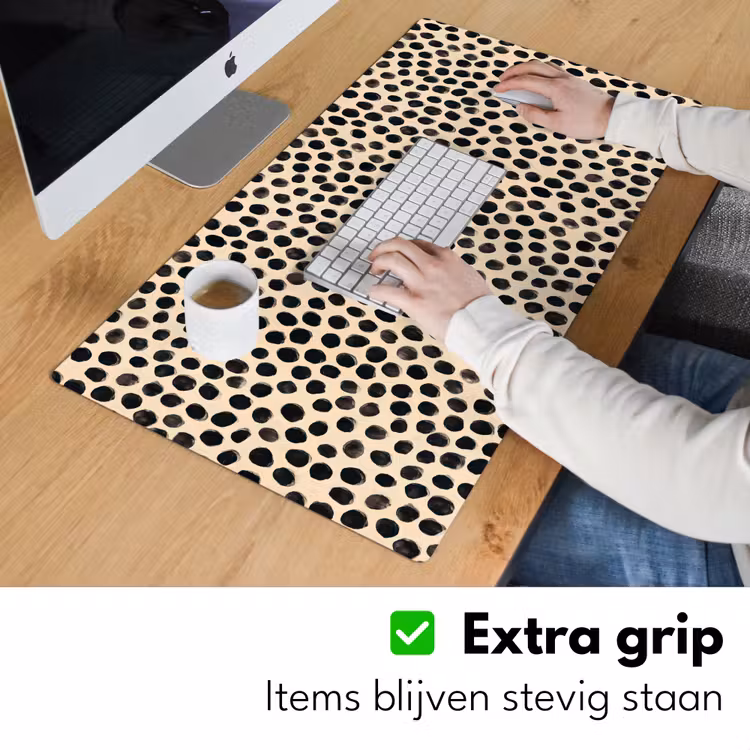 Bureau onderlegger - Stippen - Patroon - Zwart — 6