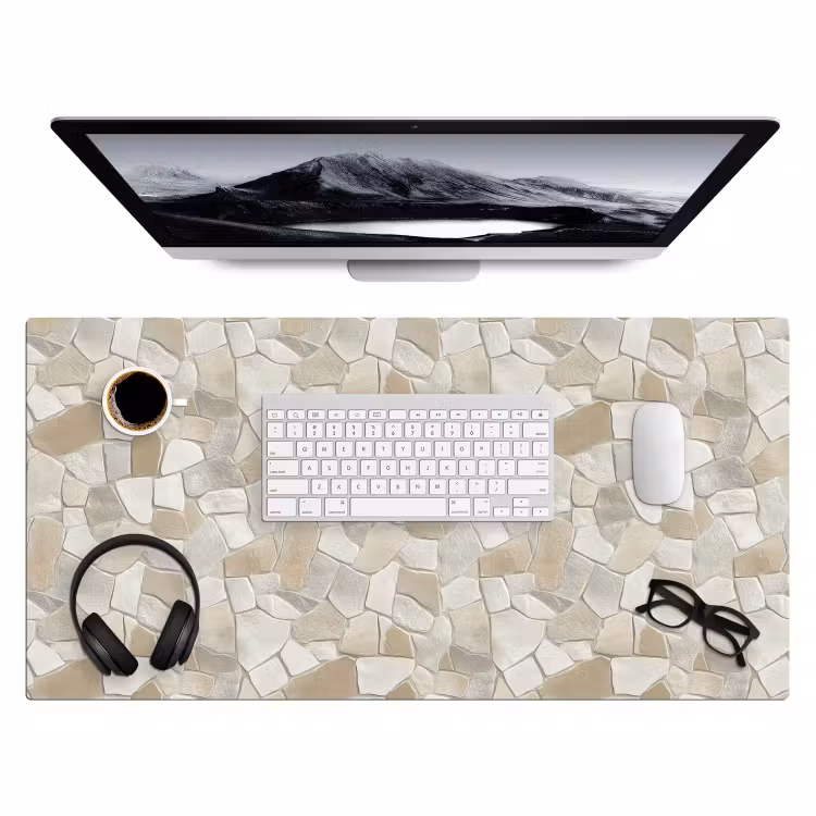 Bureau onderlegger - Mozaïek - Stenen - Beige — 4