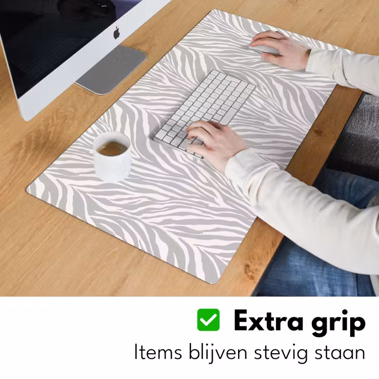 Bureau onderlegger - Zebra - Motief - Grijs — 6
