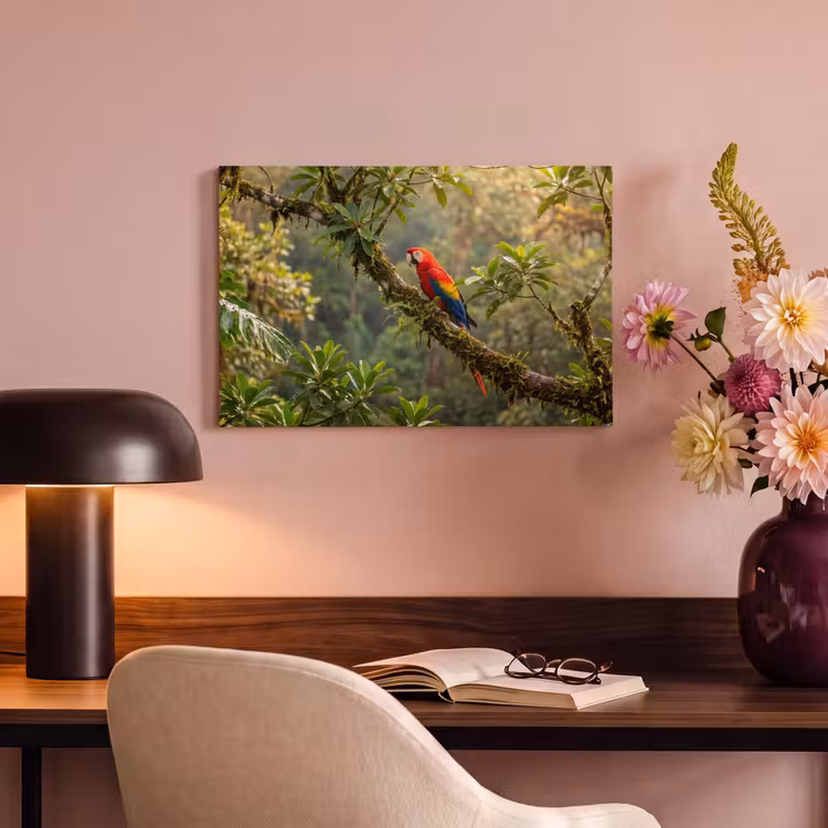 Canvas schilderij - Ara - Jungle - Rood — 3