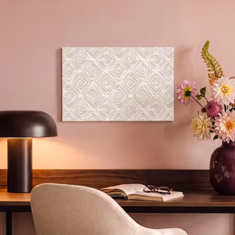 Canvas schilderij - Abstract - Ruit - Beige — 3