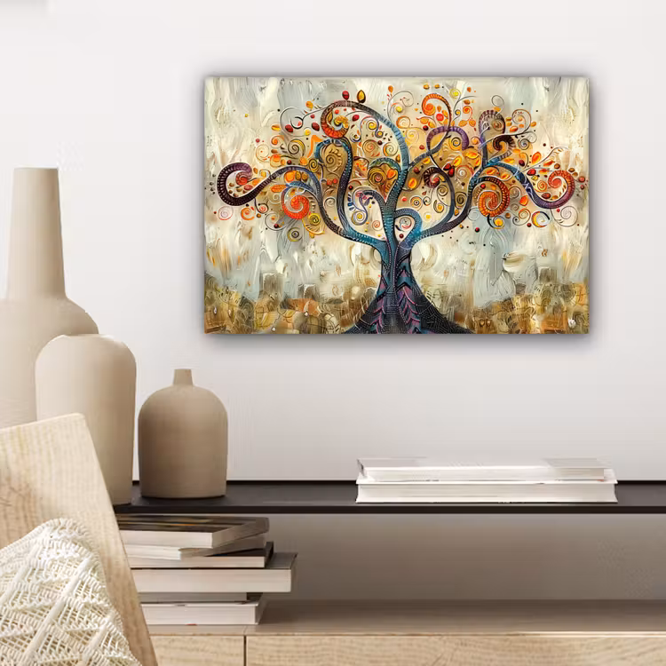 Canvas schilderij - Kunst - Levensboom - Botanisch - Abstract — 4