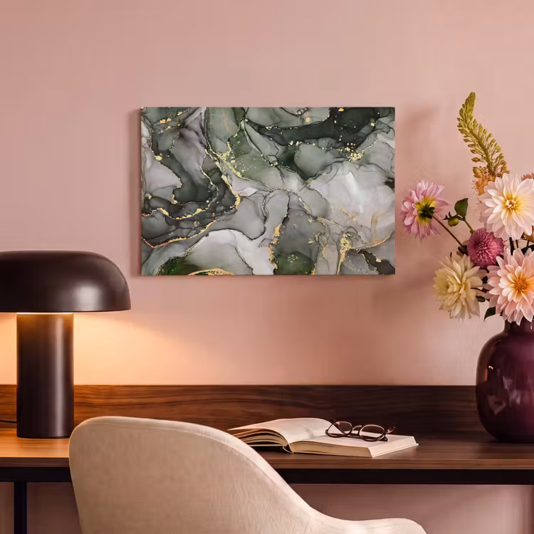 Canvas schilderij - Luxe - Marmer - Groen — 3