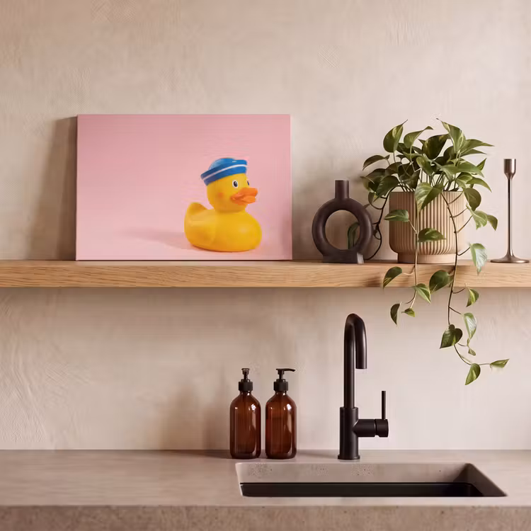 Canvas schilderij - Matroos - Eend - Roze — 2