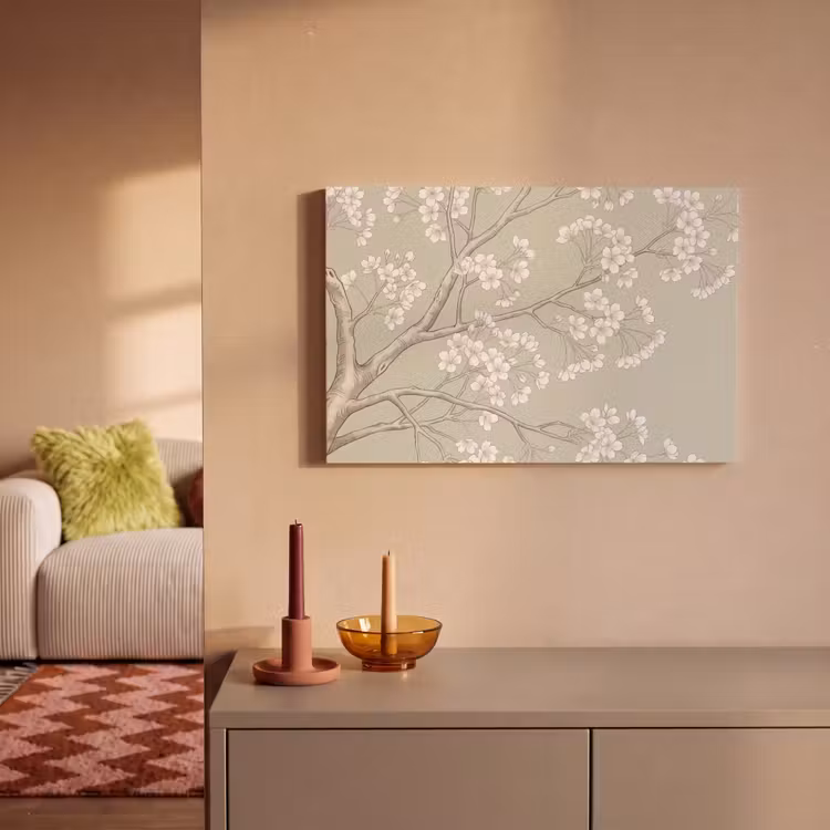 Canvas schilderij - Sereen - Bloesem - Wit — 1