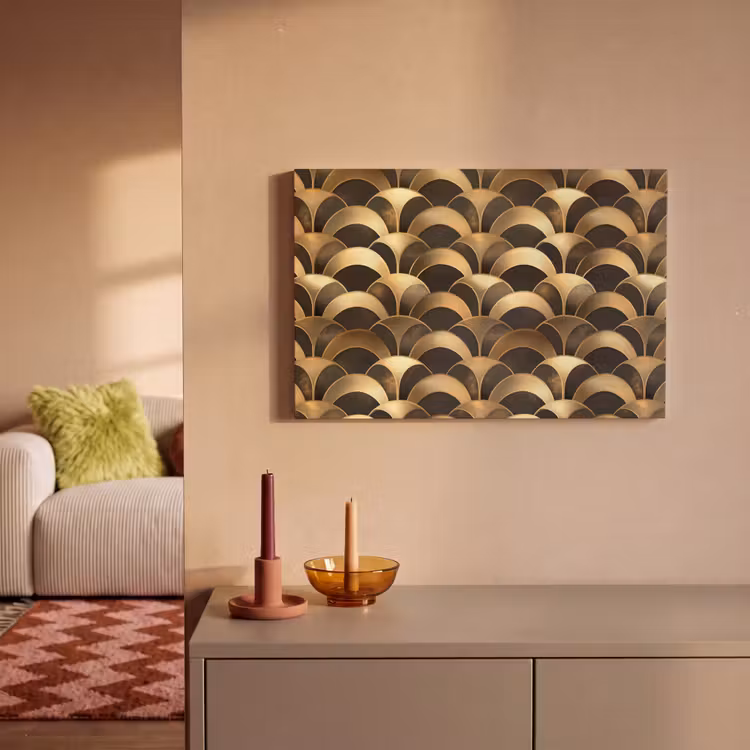 Canvas schilderij - Schubben - Structuur - Goud — 1
