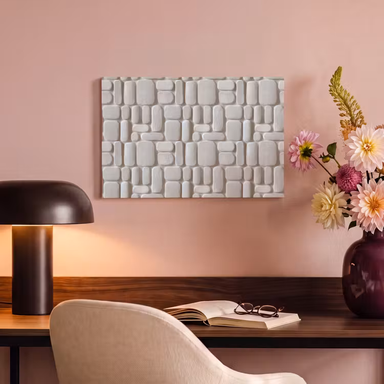 Canvas schilderij - Reliëf - Structuur - Wit — 3