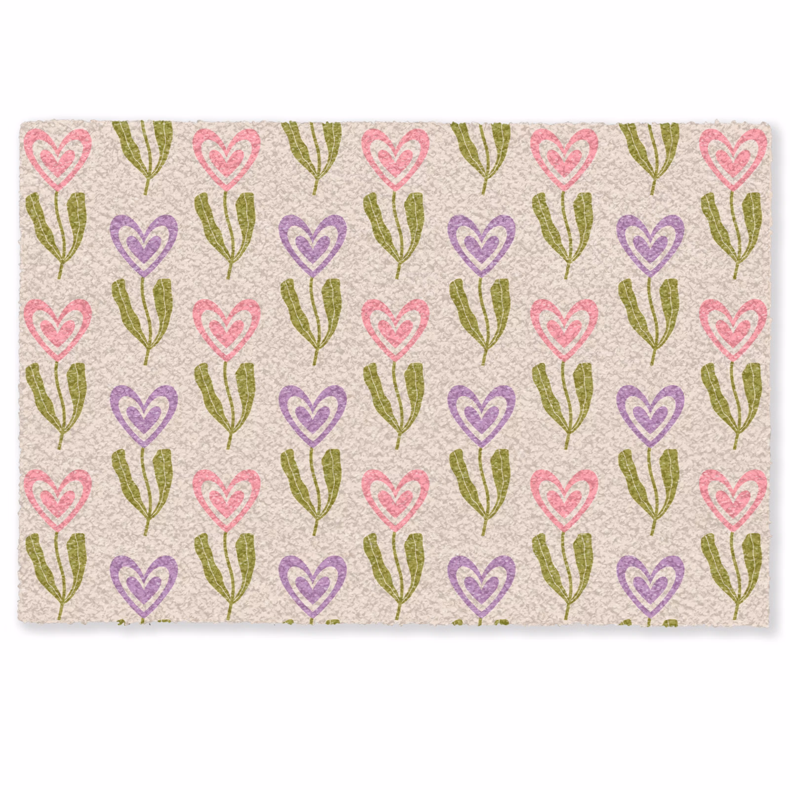 Deurmat - Bloemen - Hartjes - Patroon — 1
