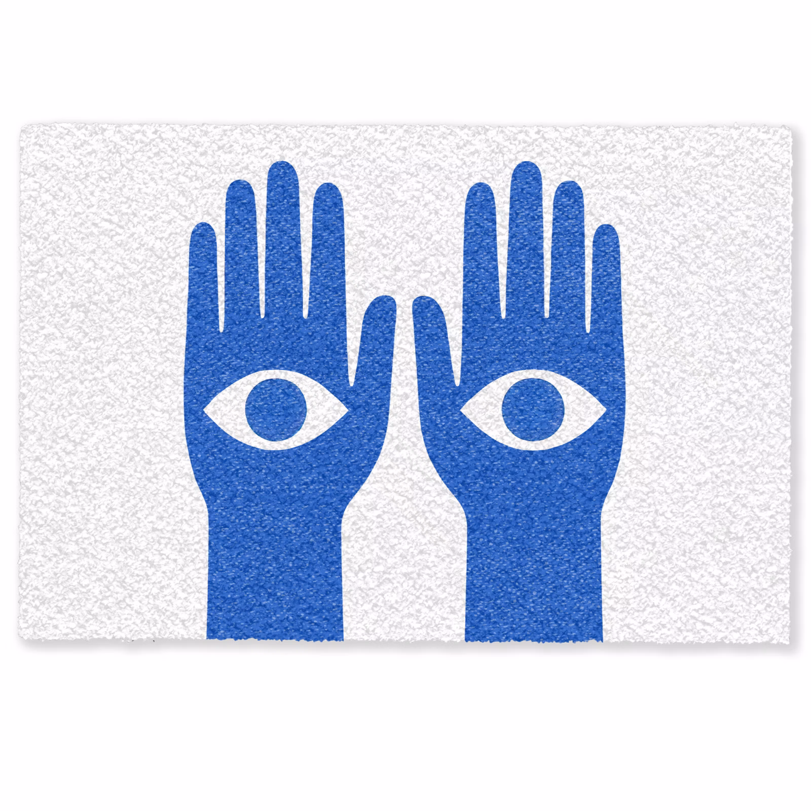 Deurmat - Handen - Twee - Ogen - Blauw — 1