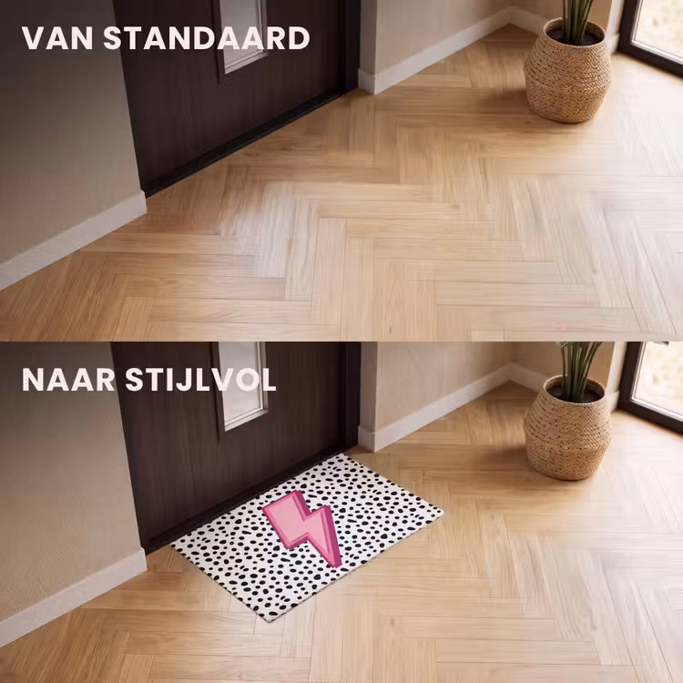 Deurmat - Bliksem - Roze - Stippen — 3