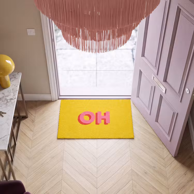 Deurmat - Geel - Roze - Oh - 3D — 4