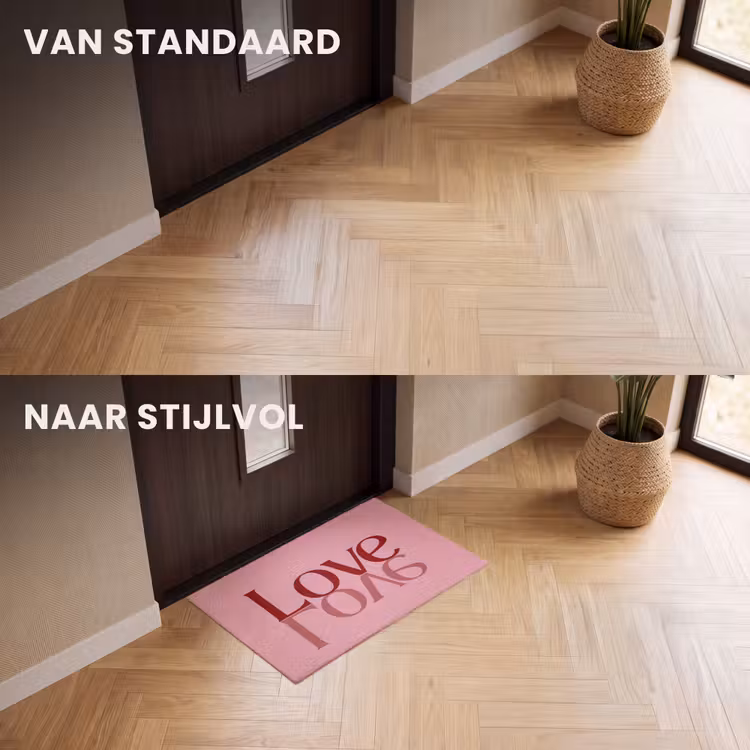 Deurmat - Love - Roze - Spiegeling — 3