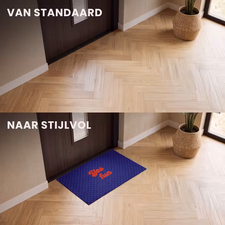 Deurmat - Yes fun - Rood - Blauw - Stippen — 3