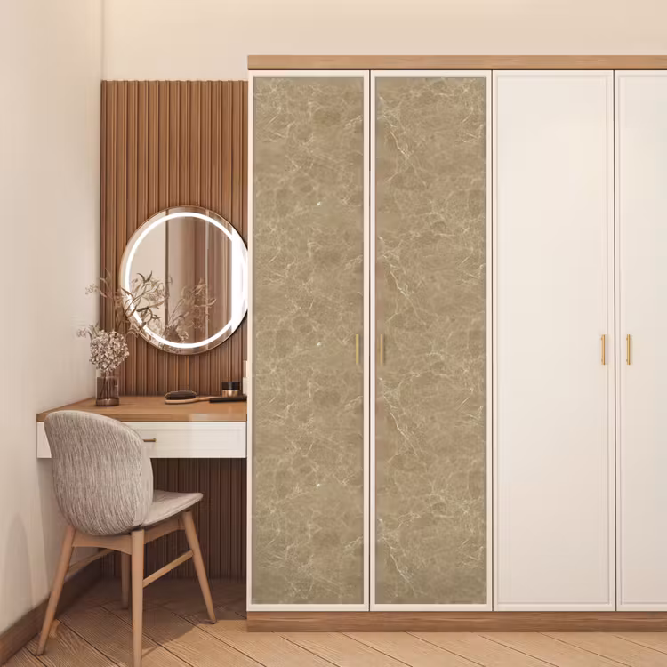 Deursticker - Beige - Marmer - Witte aders — 5