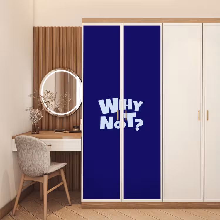 Deursticker - Blauw - Why not - Minimalistisch — 5