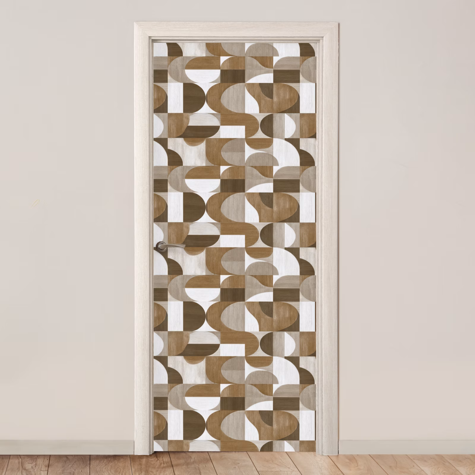 Deursticker - Abstract - Retro - Bruin — 1