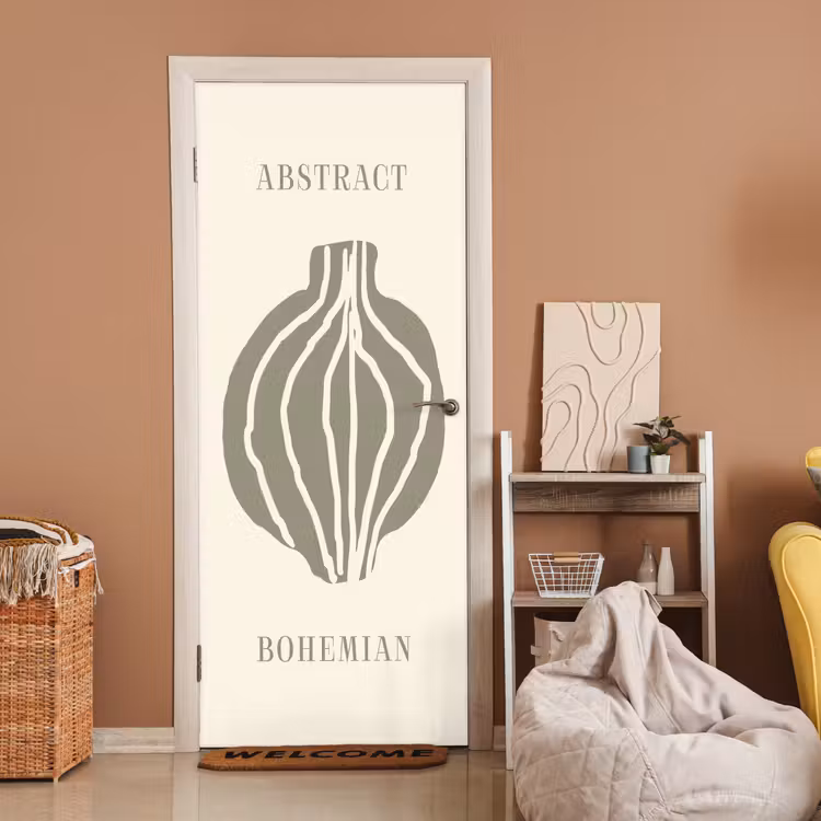 Deursticker - Boho - Groen - Abstract — 2