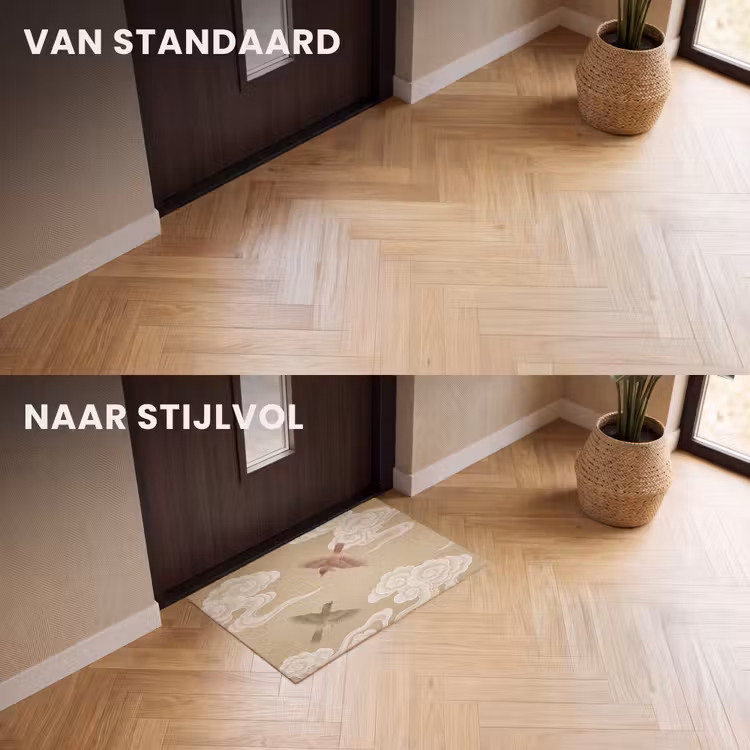 Deurmat - Vogels - Vliegen - Beige — 3