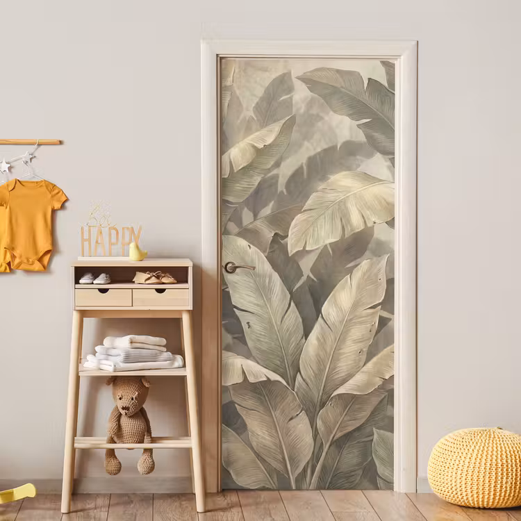 Deursticker - Bladeren - Tropisch - Natuur - Modern - Beige — 6