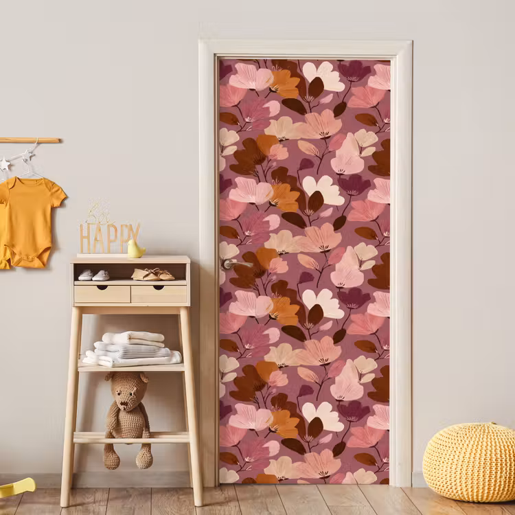 Deursticker - Bloem - Patroon - Roze — 6