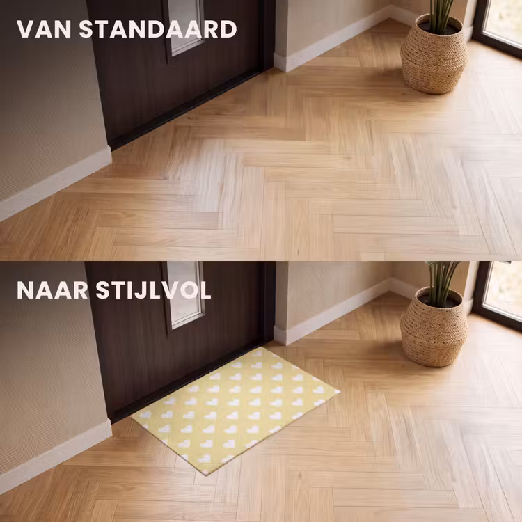 Deurmat - Hartjes - Patroon - Geel — 3