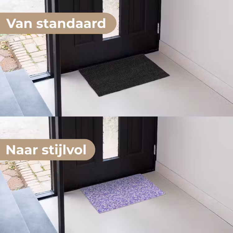 Deurmat - Mozaïek - Tegels - Lila - Amethist — 3