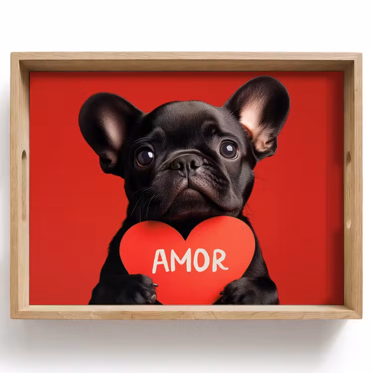 Dienblad - Amor - Hond - Hartje - Rood — 1