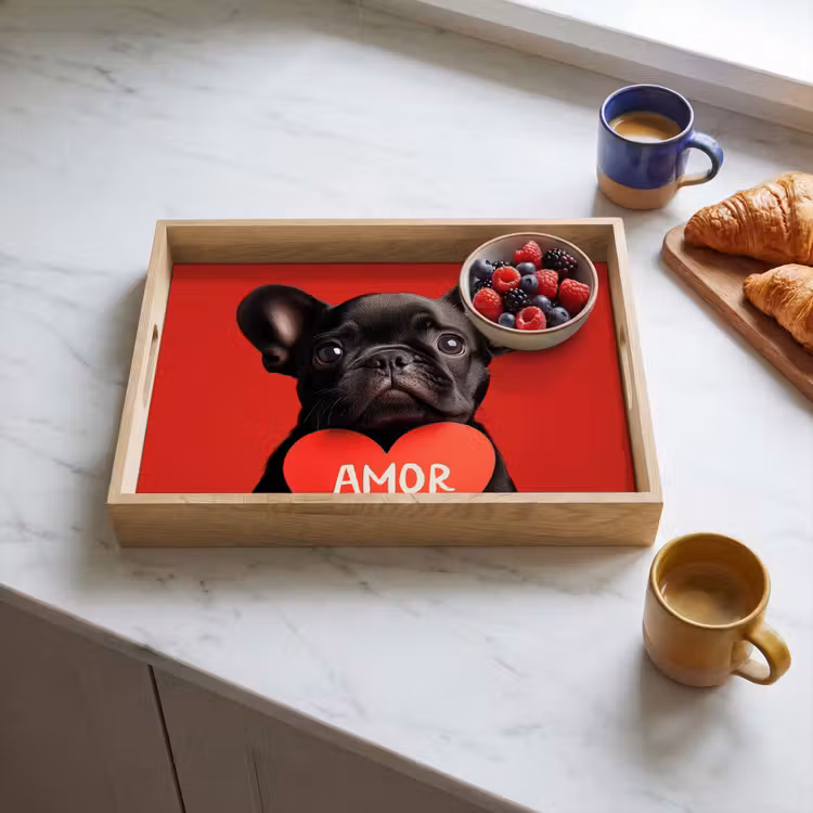 Dienblad - Amor - Hond - Hartje - Rood — 3