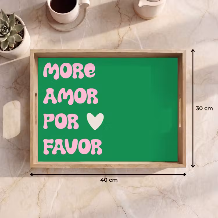 Dienblad - Amor - Valentijn - Groen - Tekst — 7