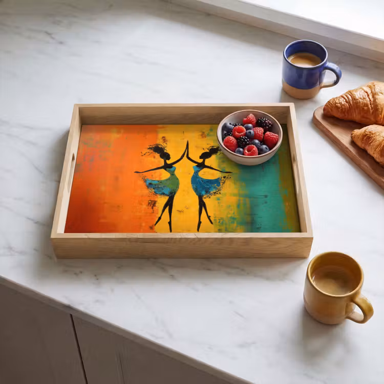 Dienblad - Dansen - Vrouwen - Verfstructuur — 3