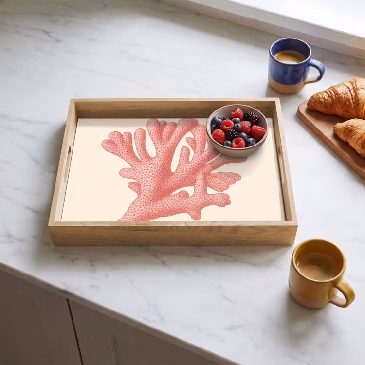 Dienblad - Koraal - Stipjes - Roze — 3