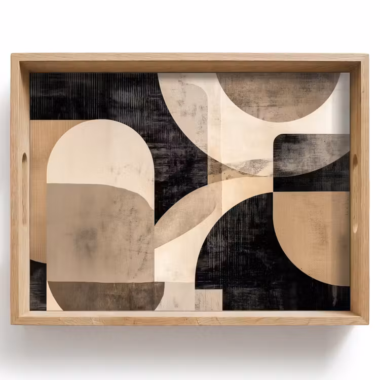 Dienblad - Abstract - Vormen - Modern - Beige — 1