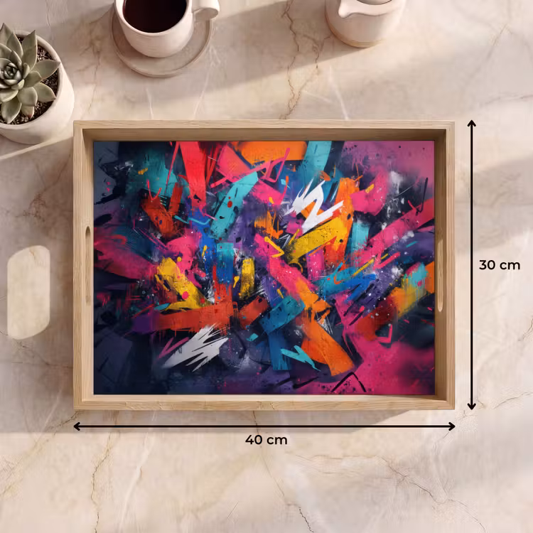 Dienblad - Abstract - Explosie - Neonkleuren — 7