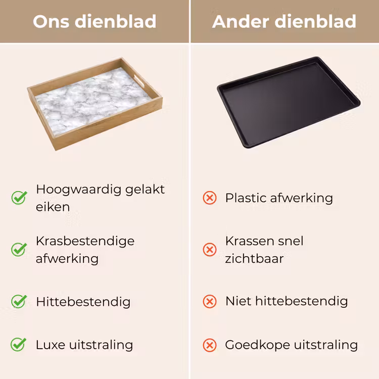 Dienblad - Grijs - Marmer - Klassiek - Aders — 9
