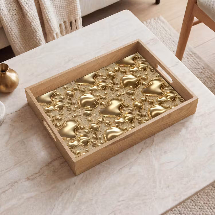 Dienblad - Druppels - Organisch - Goud — 2