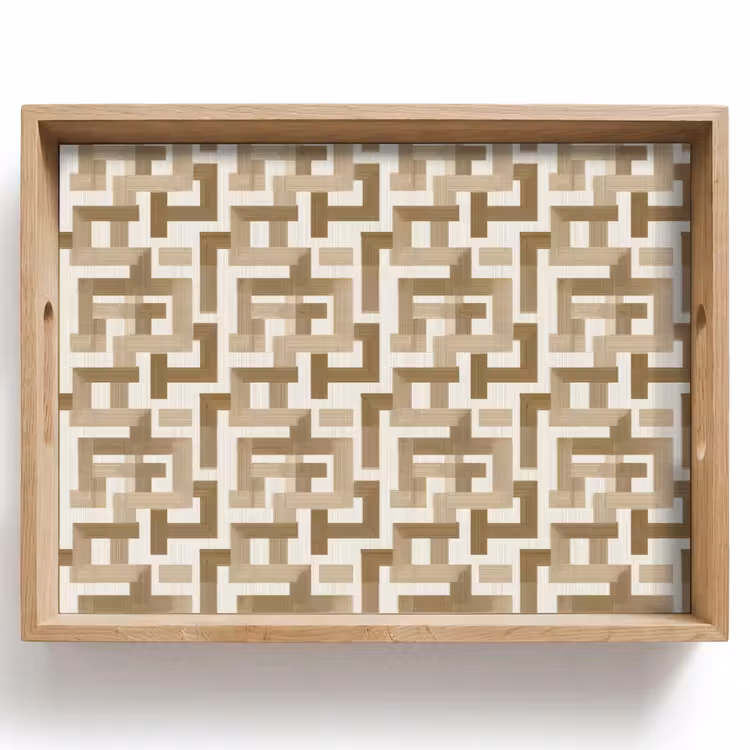 Dienblad - Geometrisch - Retro - Bruin — 1