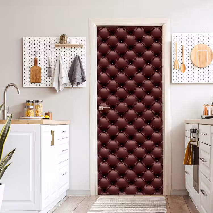 Deursticker - Leer - Patroon - Bordeaux — 7