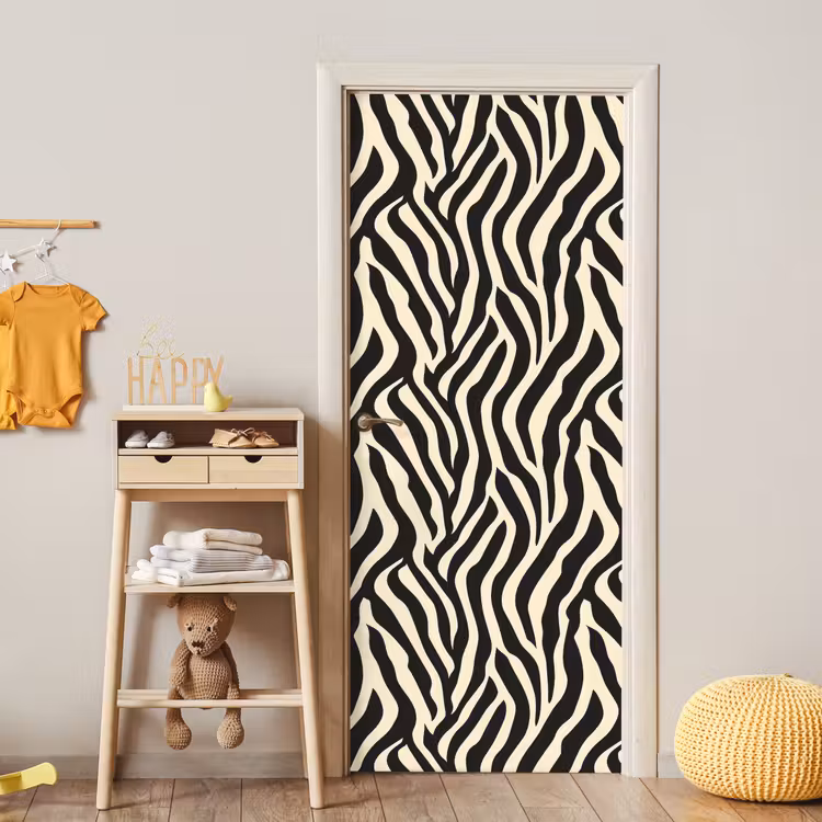 Deursticker - Zebra - Print - Klassiek - Zwart — 6