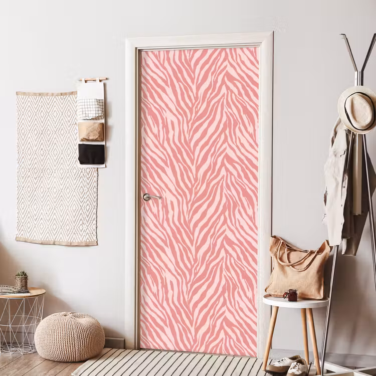 Deursticker - Zebra - Print - Roze — 8
