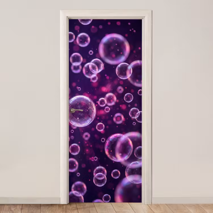 Deursticker - Paars - Bubbels - Schuim — 1