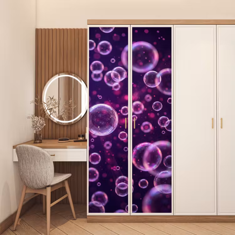 Deursticker - Paars - Bubbels - Schuim — 5