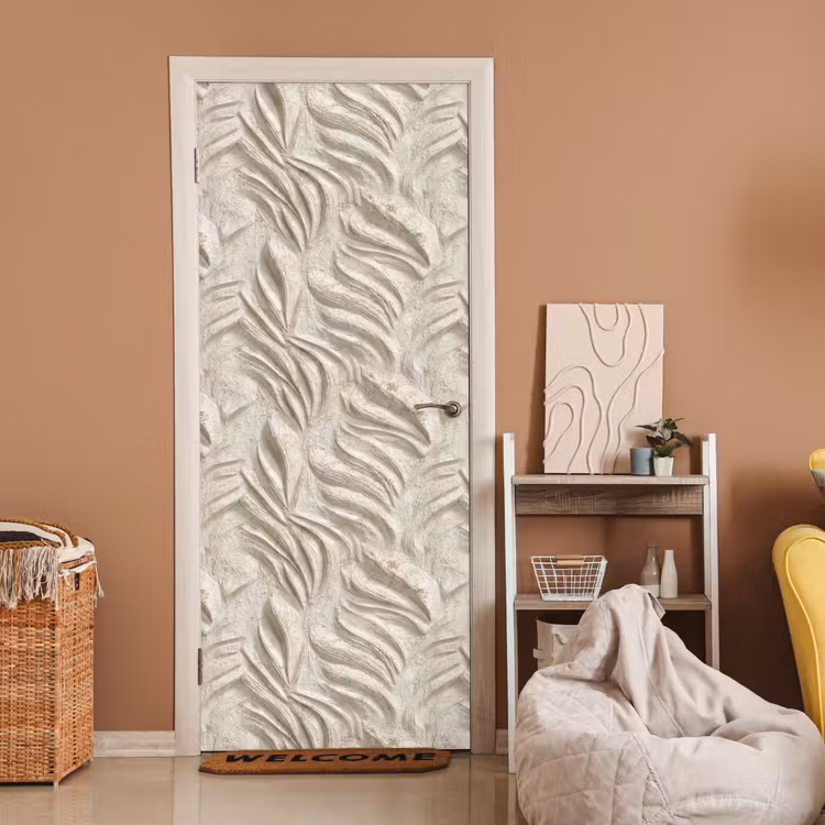 Deursticker - Textuur - Reliëf - Beige — 2