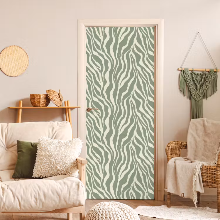 Deursticker - Zebra - Motief - Groen — 4