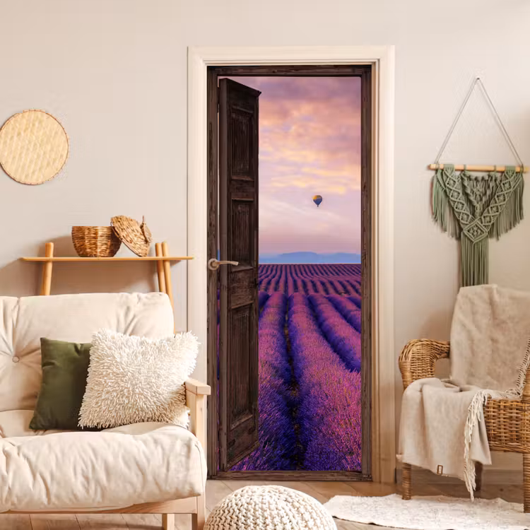 Deursticker - Doorkijk - Lavendel - Bloemen - Paars — 4